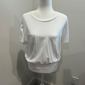 Sanctuary Perfect Smocked Cotton T-Shirt Size Medium